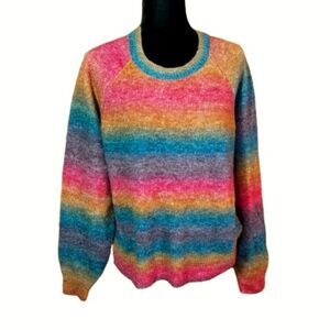 Steve Madden BB Dakota Sweater Ombre Jewel Tones size L  New